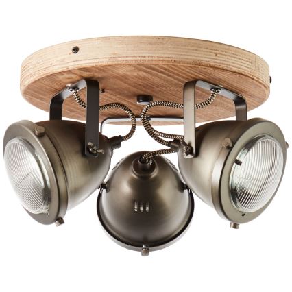 Brilliant - Corp de iluminat cu spoturi CARMEN WOOD 3xGU10/5W/230V eucalipt