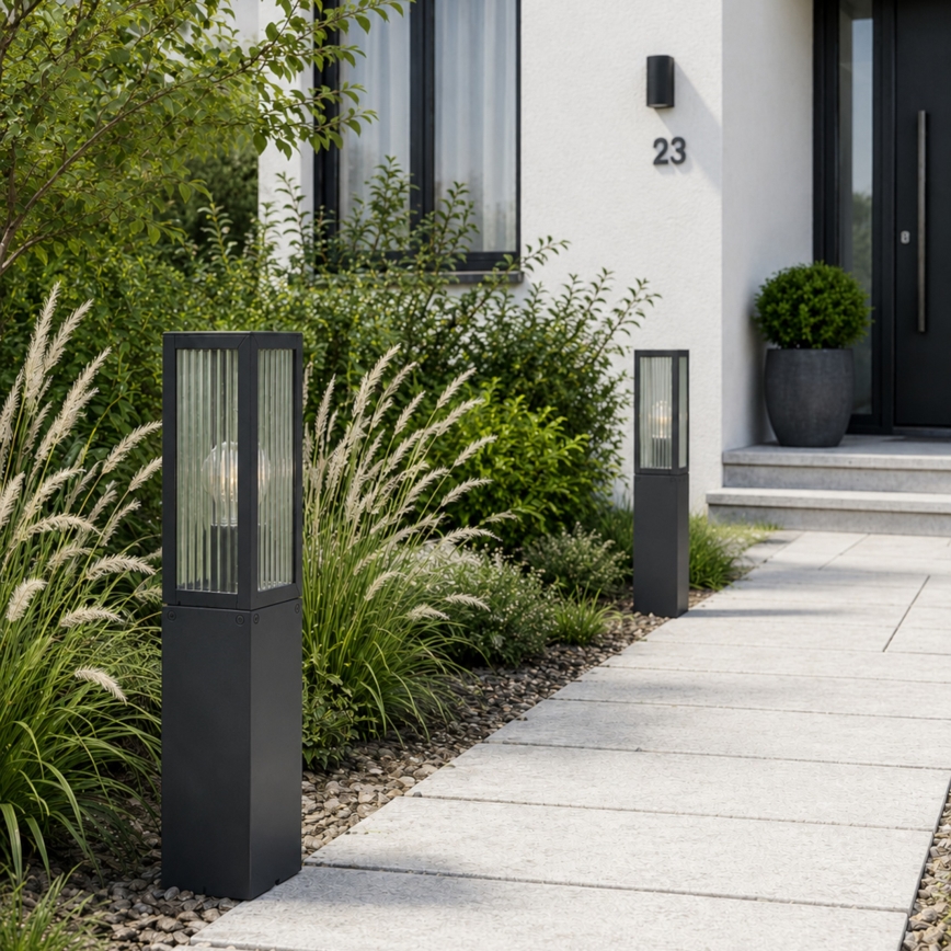 Brilliant - Lampă de exterior GETTA 1xE27/20W/230V 50 cm IP44 neagră
