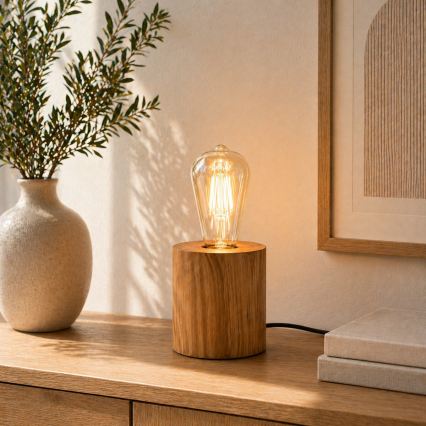 Brilliant - Lampă de masă WOODRA 1xE27/20W/230V din pin