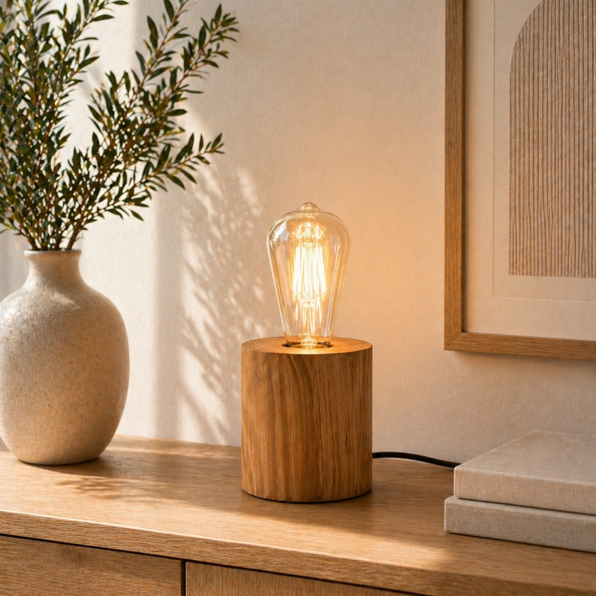 Brilliant - Lampă de masă WOODRA 1xE27/20W/230V din pin