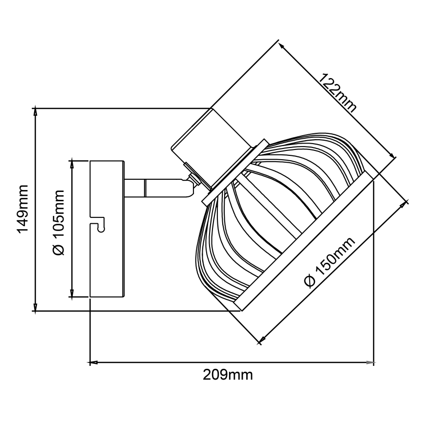 Brilliant - Lampă de perete NORAH 1xE14/28W/230V bambus