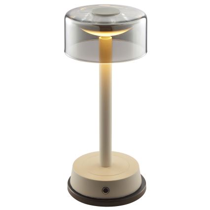 Brilliant RAZOR - Lampă de masă LED pentru exterior, reîncărcabilă, cu control tactil și intensitate reglabilă, 2,5W/5V, 2700K, 2600 mAh, IP44, gri