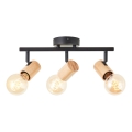 Brilliant - Lampă spot KERRY 3xE27/40W/230V, negru/bambus