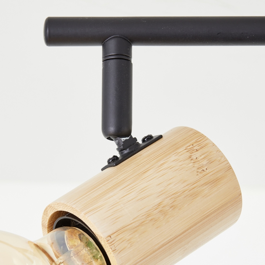 Brilliant - Lampă spot KERRY 3xE27/40W/230V, negru/bambus