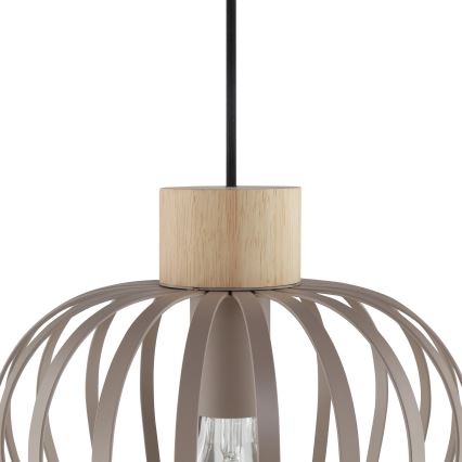 Brilliant - Lampă suspendată pe cablu NORDIC CAGE 3xE27/20W/230V bej