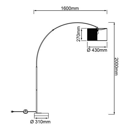 Brilliant - Lampadar WILEY 1xE27/60W/230V negru/bej