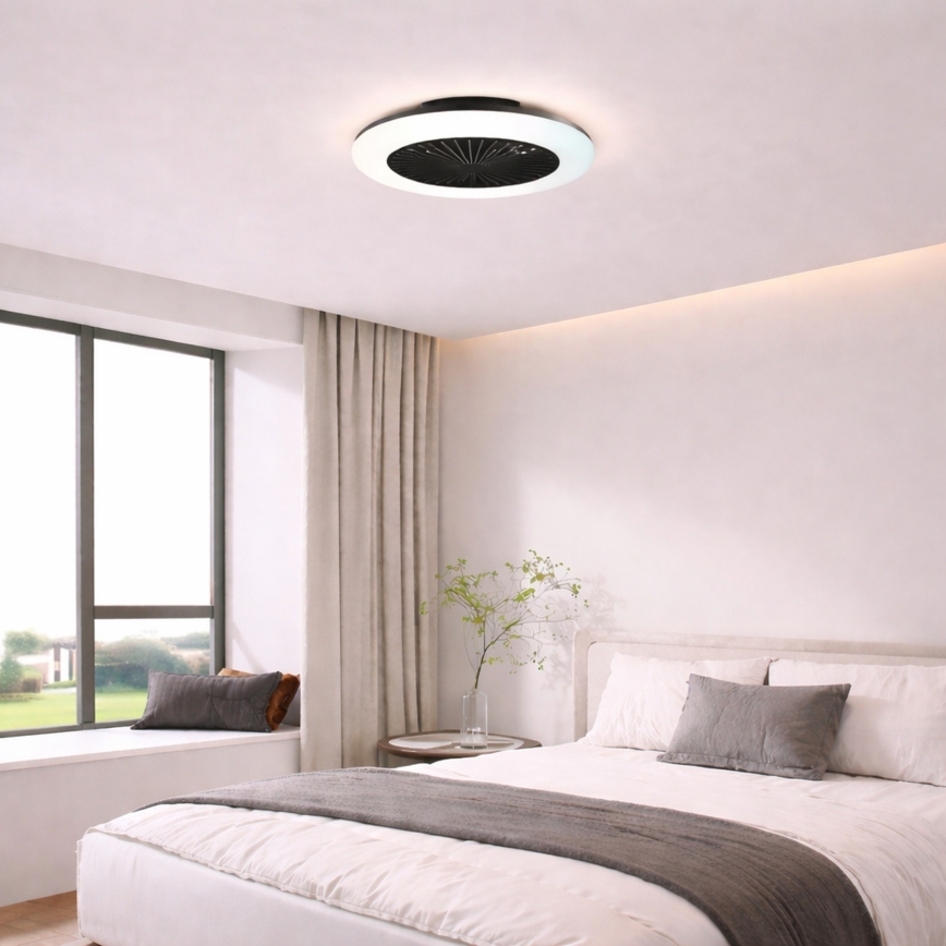 Brilliant - Lampă de tavan LED reglabilă cu ventilator MONTERO LED/20W/230V 2700-6500K Ø 42 cm negru + telecomandă