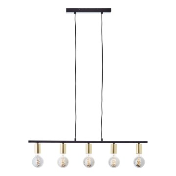 Brilliant - Lustră pe cablu KERRY 5xE27/40W/230V negru/alamă