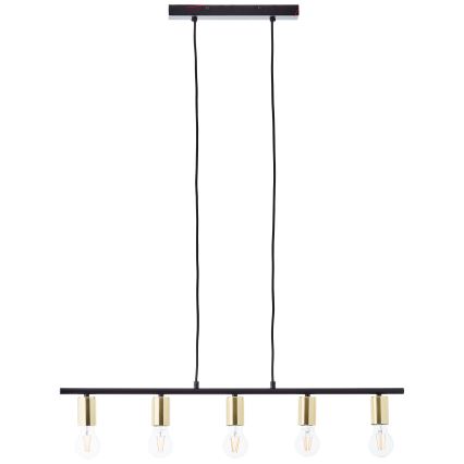 Brilliant - Lustră pe cablu KERRY 5xE27/40W/230V negru/alamă