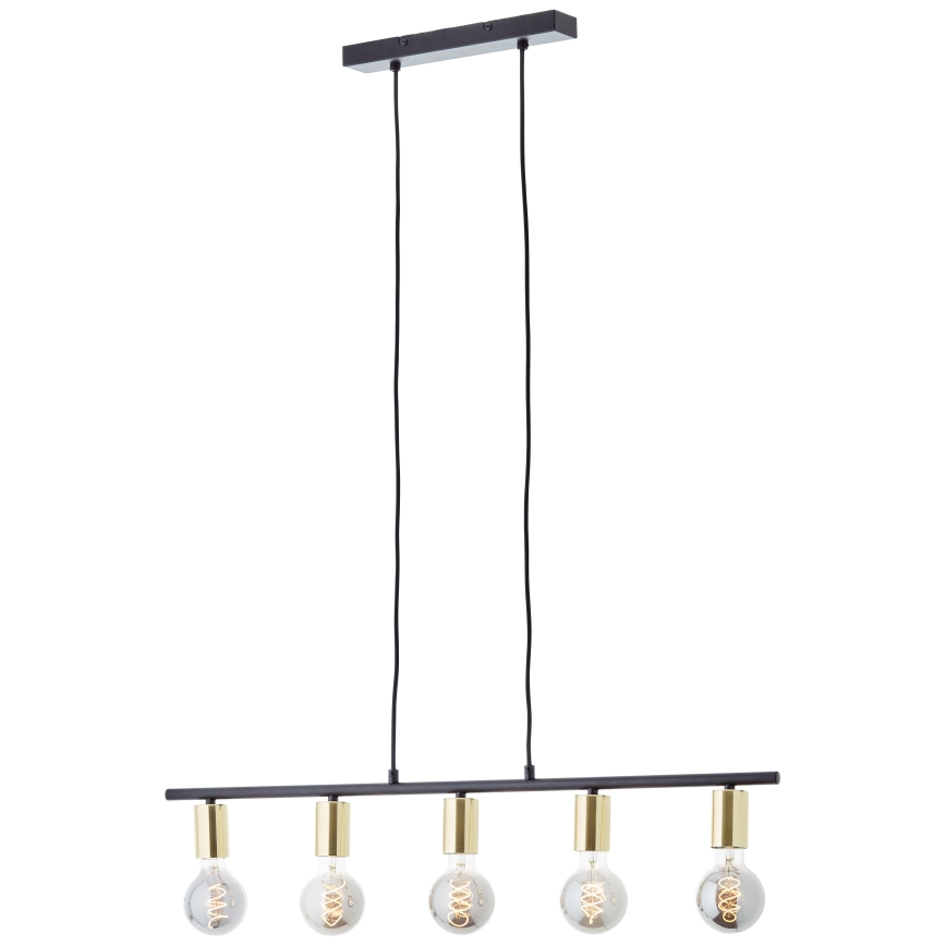 Brilliant - Lustră pe cablu KERRY 5xE27/40W/230V negru/alamă