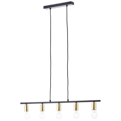 Brilliant - Lustră pe cablu KERRY 5xE27/40W/230V negru/alamă