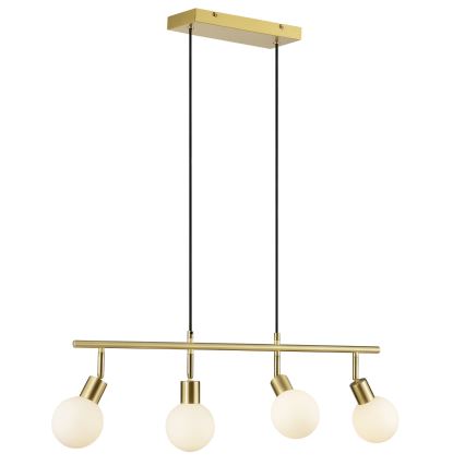 Brilliant - Lustră suspendată pe cablu JORGE 4xG9/10W/230V, alamă