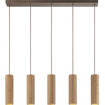 Brilliant - Lustra suspendată pe cablu LAKEWOOD 5xGU10/10W/230V maro