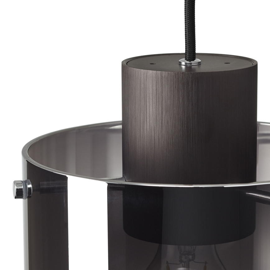 Brilliant - Pendul BETH pe cablu 3xE27/60W/230V negru/fumuriu