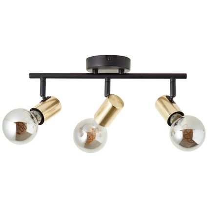 Brilliant - Plafonieră cu 3 spoturi KERRY 3xE27/40W/230V negru/alamă