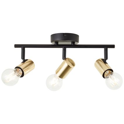 Brilliant - Plafonieră cu 3 spoturi KERRY 3xE27/40W/230V negru/alamă