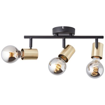 Brilliant - Plafonieră cu 3 spoturi KERRY 3xE27/40W/230V negru/alamă