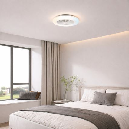 Brilliant - Plafonieră LED reglabilă cu ventilator MONTERO LED/20W/230V 2700-6500K Ø 42 cm albă + telecomandă
