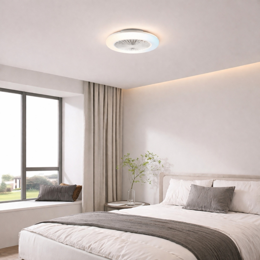 Brilliant - Plafonieră LED reglabilă cu ventilator MONTERO LED/20W/230V 2700-6500K Ø 42 cm albă + telecomandă