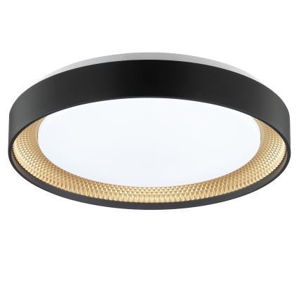 Brilliant - Plafonieră LED dimabilă WALDO LED/24W/230V 3000-6500K Ø 38,5 cm negru/auriu + telecomandă