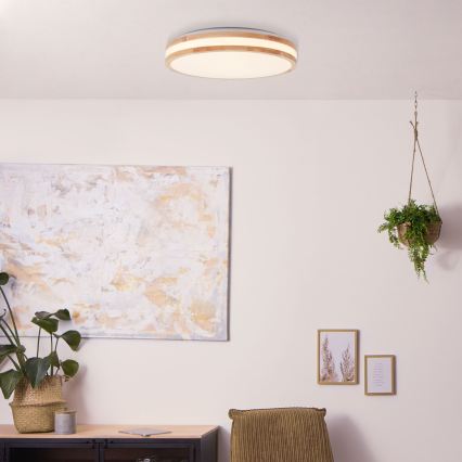 Brilliant - Plafonieră LED LASKOS LED/22W/230V, diam. 38 cm, lemn de hevea