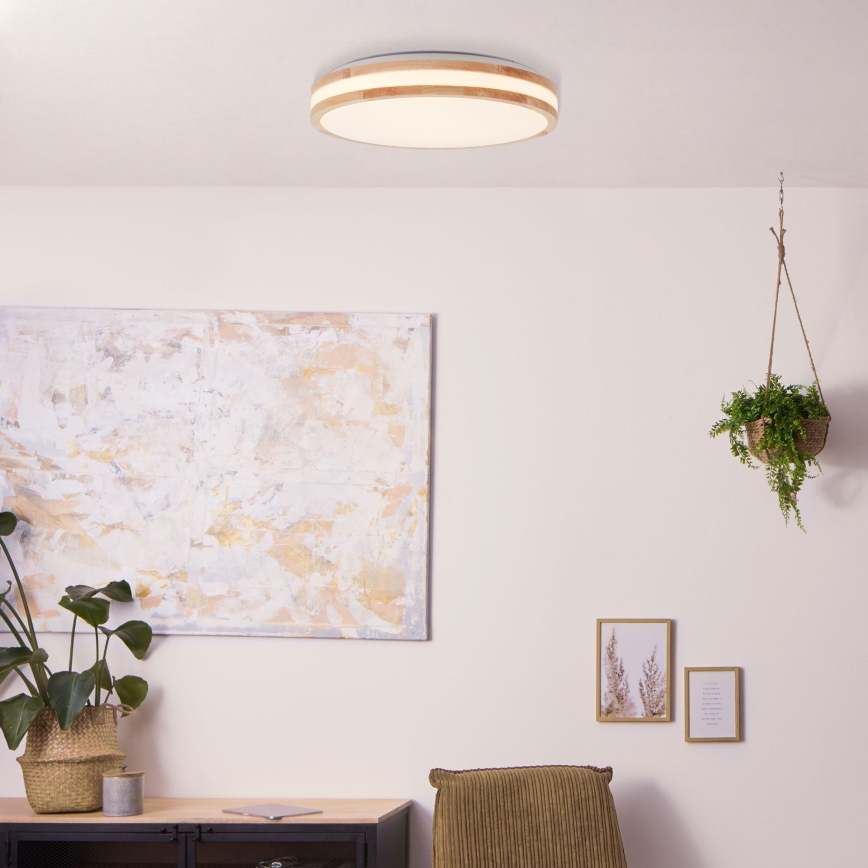 Brilliant - Plafonieră LED LASKOS LED/22W/230V, diam. 38 cm, lemn de hevea