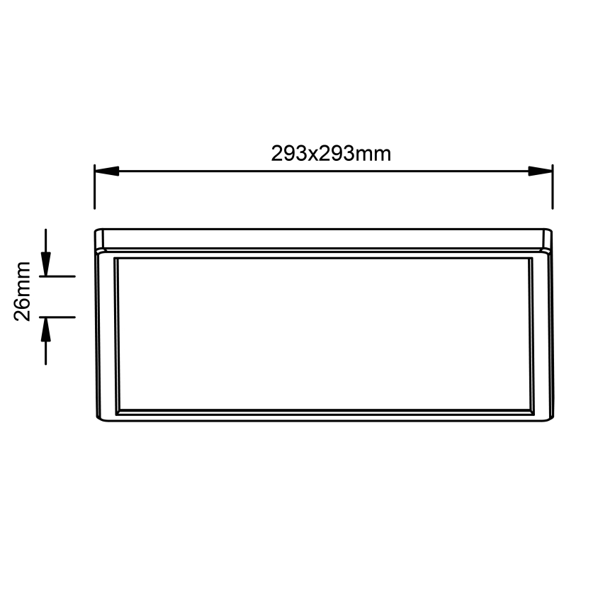 Brilliant - Plafonieră LED MILTON, 18 W, 230 V, 29,3 x 29,3 cm, negru