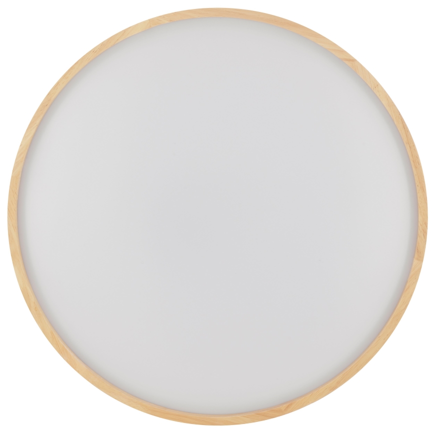 Brilliant - Plafonieră LED dimabilă ALSON, 17W, 230V, 3000–6500K, Ø 49,5 cm, lemn de cauciuc + telecomandă inclusă