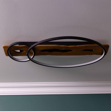 Brilliant - Plafonieră LED reglabilă PIRUS LED/30W/230V 30x70 cm din lemn de cauciuc