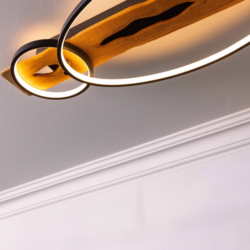 Brilliant - Plafonieră LED reglabilă PIRUS LED/30W/230V 30x70 cm din lemn de cauciuc