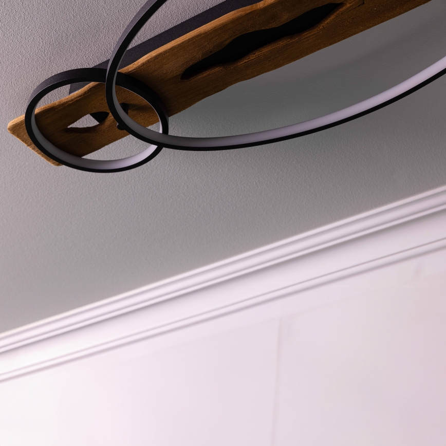 Brilliant - Plafonieră LED reglabilă PIRUS LED/30W/230V 30x70 cm din lemn de cauciuc