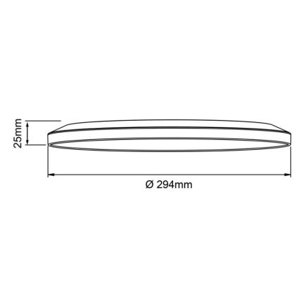 Brilliant - Plafonieră LED dimabilă SORELL, 18 W, 230 V, 3000–6500 K, Ø 29 cm, neagră, cu telecomandă