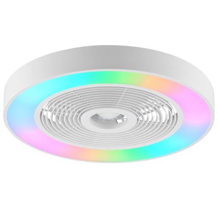 Brilliant - Lampă de tavan LED RGBW dimerizabilă cu ventilator CATANIA LED/37W/230V 2700-6500K diam. 48,6 cm alb + telecomandă
