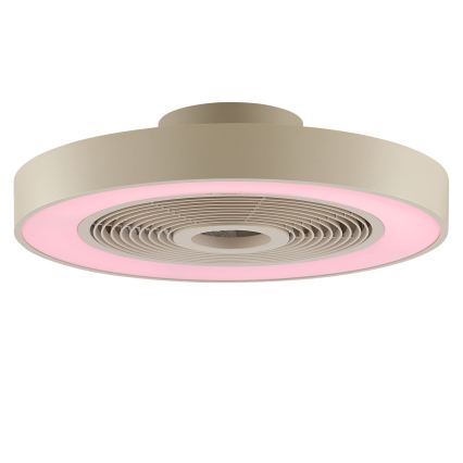 Brilliant - Plafonieră LED RGBW reglabilă cu ventilator CATANIA LED/37W/230V 2700-6500K Ø 48,6 cm bej + telecomandă