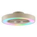 Brilliant - Plafonieră LED RGBW reglabilă cu ventilator CATANIA LED/37W/230V 2700-6500K Ø 48,6 cm bej + telecomandă