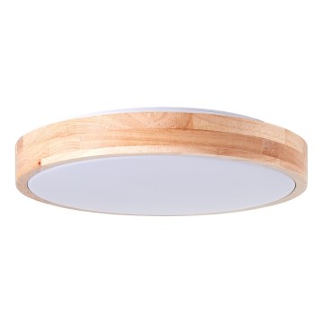Brilliant - Plafonieră LED SLIMLINE LED/14W/230V 3000/4000K Ø 34 cm din lemn de cauciuc