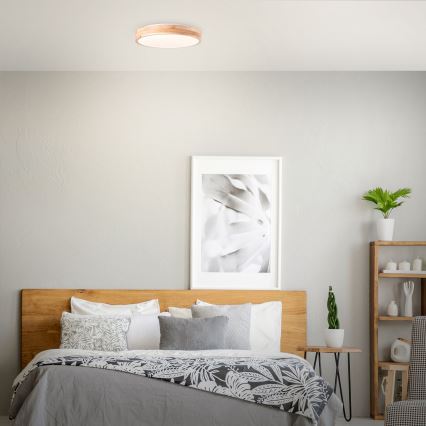 Brilliant - Plafonieră LED SLIMLINE LED/24W/230V Ø 34,5 cm lemn de cauciuc