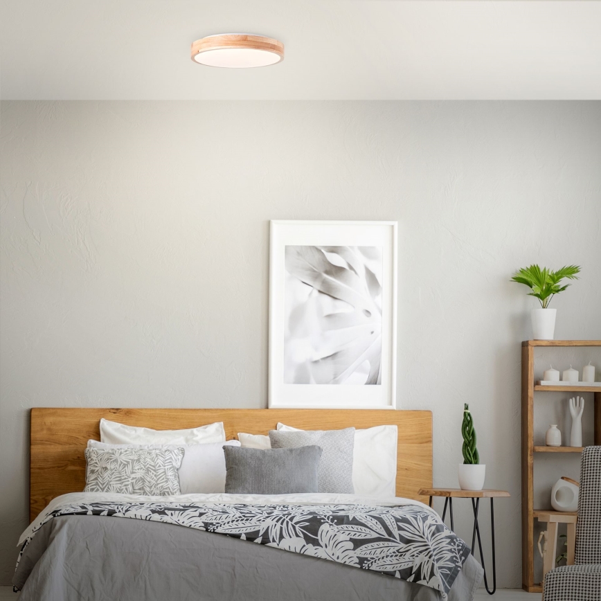 Brilliant - Plafonieră LED SLIMLINE LED/24W/230V Ø 34,5 cm lemn de cauciuc
