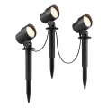 Brilliant - Set de 3 lămpi LED pentru exterior KAMARA LED/8,5W/230V IP44 neagră