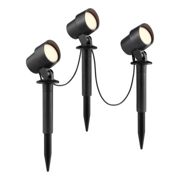 Brilliant - Set de 3 lămpi LED pentru exterior KAMARA LED/8,5W/230V IP44 neagră
