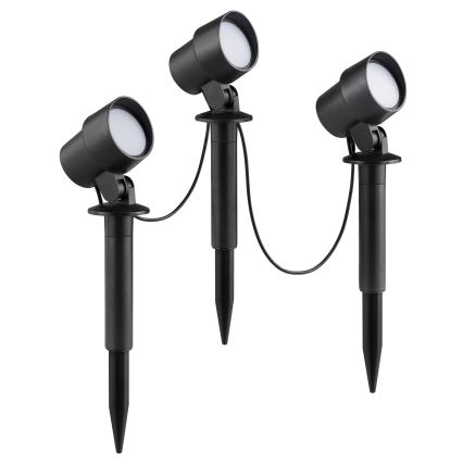 Brilliant - Set de 3 lămpi LED pentru exterior KAMARA LED/8,5W/230V IP44 neagră