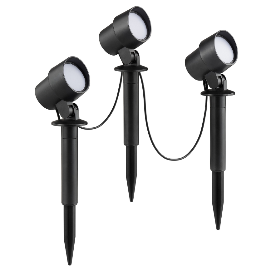 Brilliant - Set de 3 lămpi LED pentru exterior KAMARA LED/8,5W/230V IP44 neagră