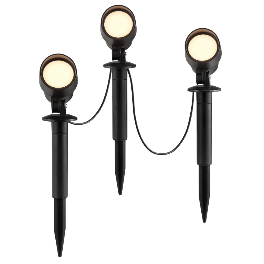 Brilliant - Set de 3 lămpi LED pentru exterior KAMARA LED/8,5W/230V IP44 neagră