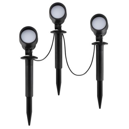 Brilliant - Set de 3 lămpi LED pentru exterior KAMARA LED/8,5W/230V IP44 neagră