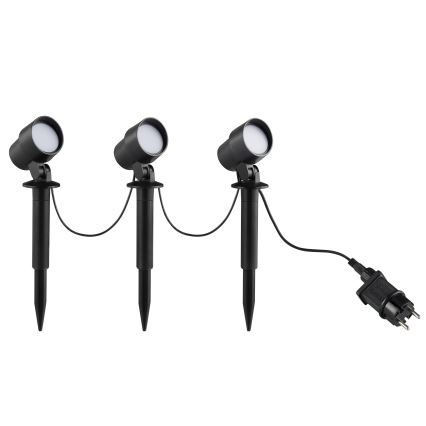 Brilliant - Set de 3 lămpi LED pentru exterior KAMARA LED/8,5W/230V IP44 neagră