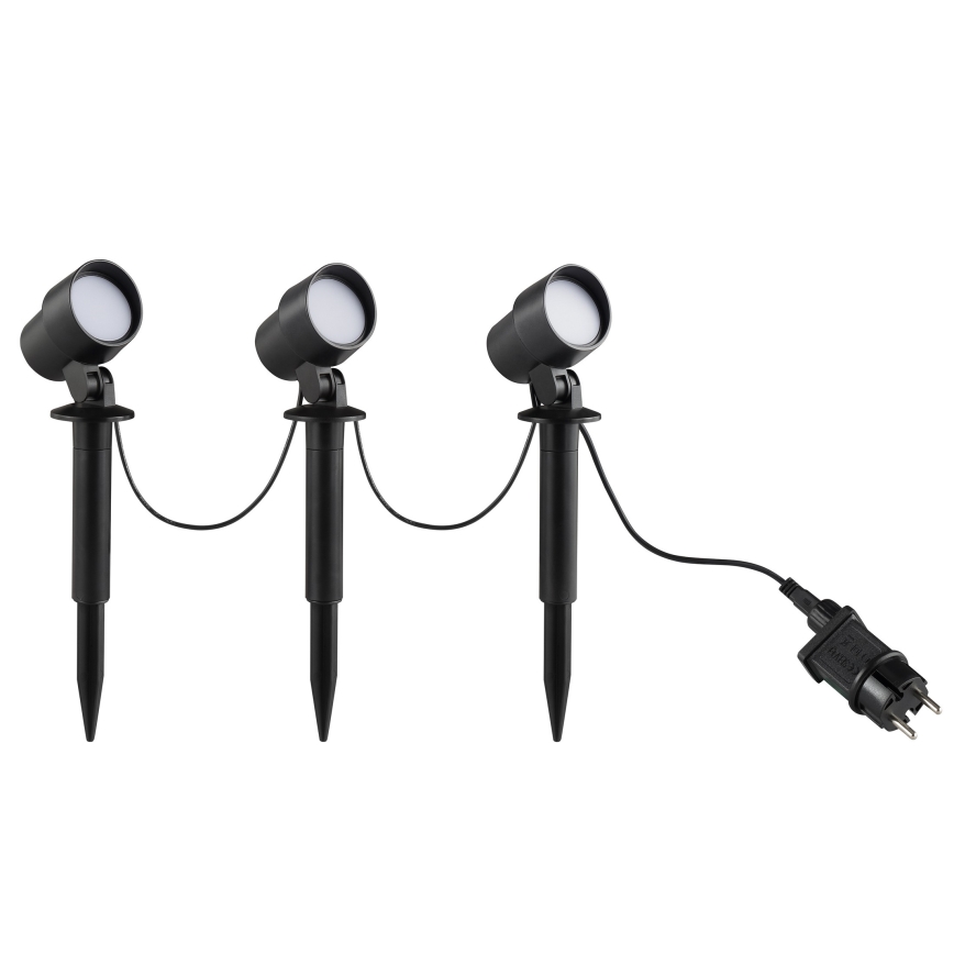 Brilliant - Set de 3 lămpi LED pentru exterior KAMARA LED/8,5W/230V IP44 neagră