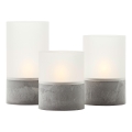 Brilliant - Set de 3 lumânări LED BOUGIE LED/2xAA IP44 gri/alb