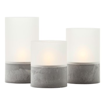 Brilliant - Set de 3 lumânări LED BOUGIE LED/2xAA IP44 gri/alb