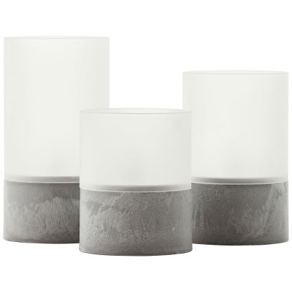 Brilliant - Set de 3 lumânări LED BOUGIE LED/2xAA IP44 gri/alb