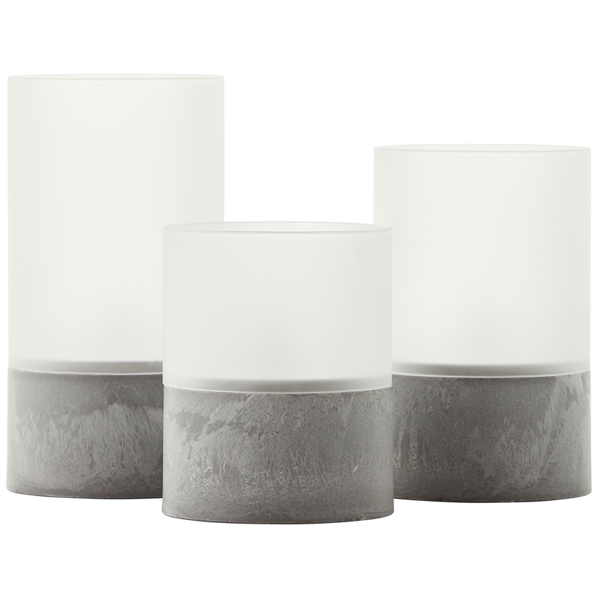 Brilliant - Set de 3 lumânări LED BOUGIE LED/2xAA IP44 gri/alb
